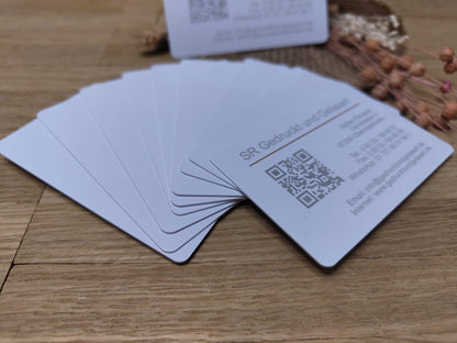 NFC Visitenkarte RFID weiß mit individueller Gravur Business