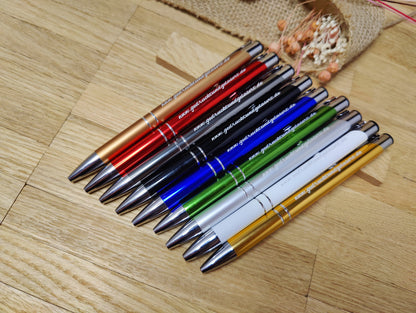 Kugelschreiber personalisiert Aluminium blau mit individueller Gravur Gastgeschenk Geschenk