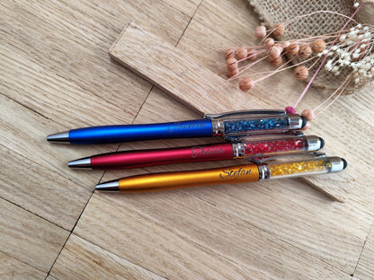 2 in 1 Kugelschreiber personalisiert mit Touchpen individueller Gravur Gastgeschenk Geschenk 3 Farben zur Wahl