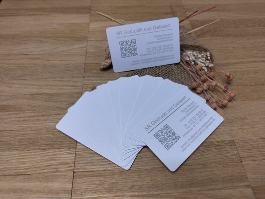 NFC Visitenkarte RFID weiß mit individueller Gravur Business