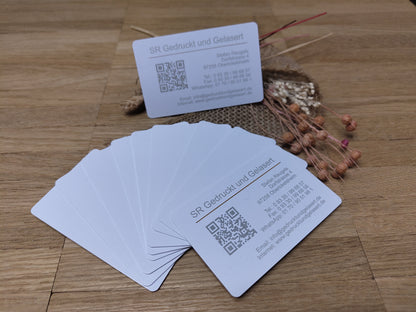 NFC Visitenkarte RFID weiß mit individueller Gravur Business