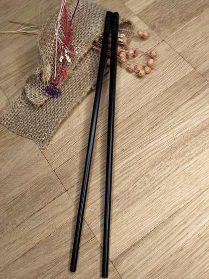1 Paar Chopsticks Glasfaser schwarz Chinesische Stäbchen mit Wunschgravur 24 cm Geschenk Essstäbchen Glasfaser
