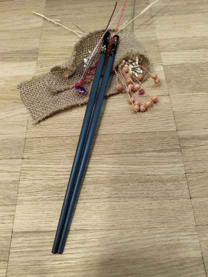 1 Paar Chopsticks Glasfaser mit Motiv 5 Farben zur Wahl Chinesische Stäbchen mit Wunschgravur 24 cm Geschenk