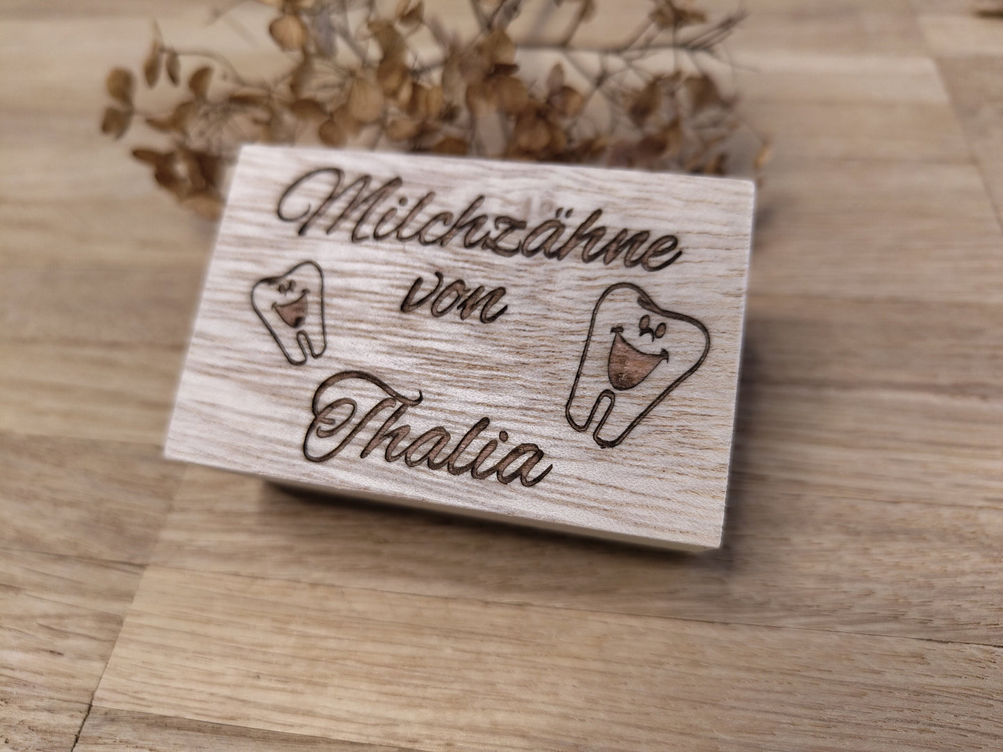 Milchzahndose personalisiert Truhe Box aus Holz mit Wunschgravur individuelles Geschenk Geschenkidee Geschenk