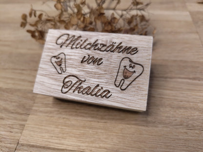 Milchzahndose personalisiert Truhe Box aus Holz mit Wunschgravur individuelles Geschenk Geschenkidee Geschenk