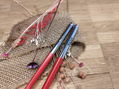 1 Paar Essstäbchen 2 Stück Chopsticks Edelstahl Glasfaser rot mit Wunschgravur 25 cm Geschenk Essen Food Sushi