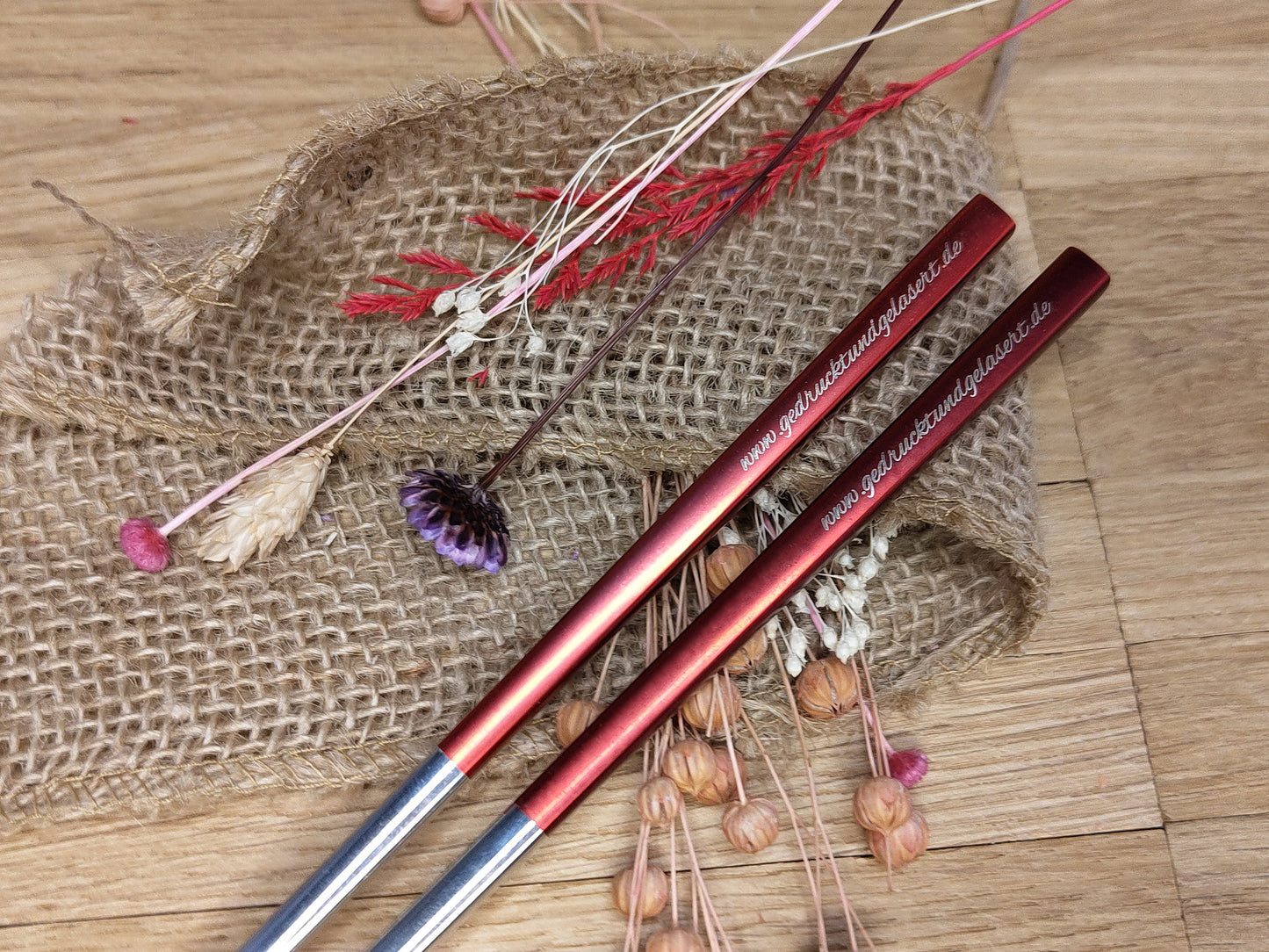 1 Paar Chopsticks Essstäbchen Edelstahl Sushi 5 Farben zur Wahl Chinesische Stäbchen mit Wunschgravur 23 cm Geschenk