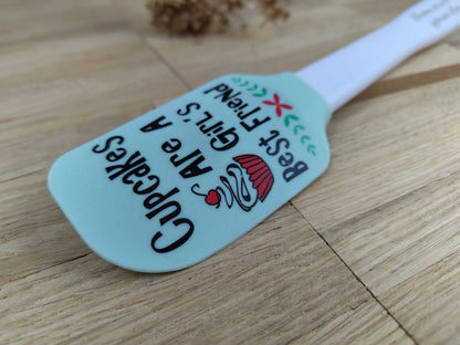 Teigschaber Silikonspatel Cupcakes are a Girls Best Friend backen, kochen ca. 25 cm lang mit Wunschgravur personalisiert Geschenk