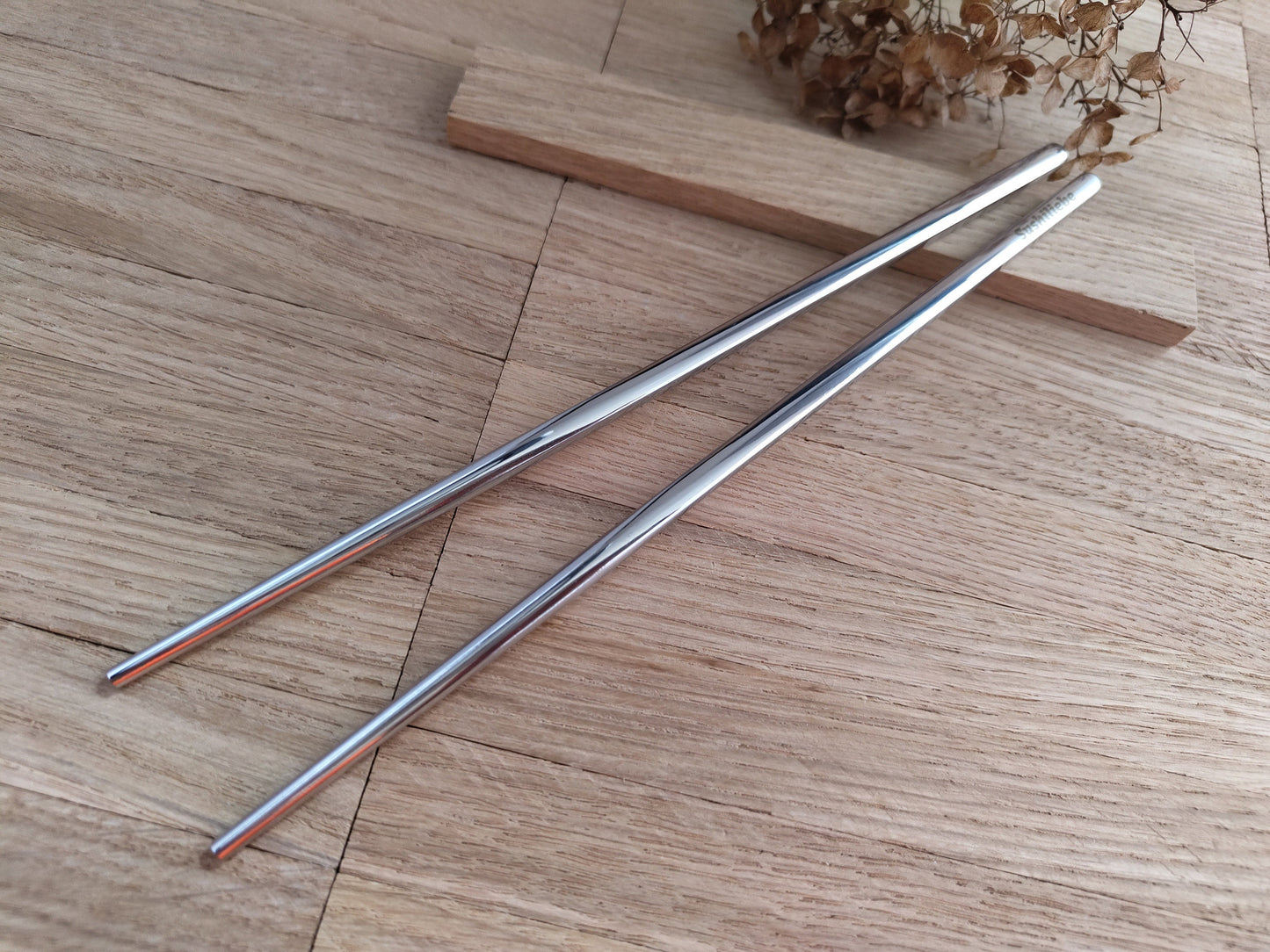 1 Paar Essstäbchen 2 Stück Chinesische Stäbchen Chopsticks Edelstahl mit Gravur Wunschgravur 21cm Sushi