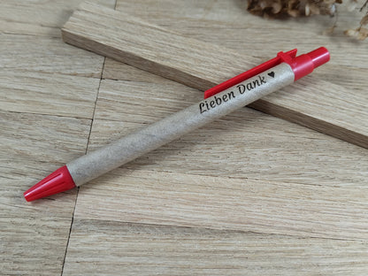 Kugelschreiber personalisiert aus recyceltem Papier verschiedene Farben mit individueller Gravur blau Kuli Stift Gastgeschenk Geschenk Gift