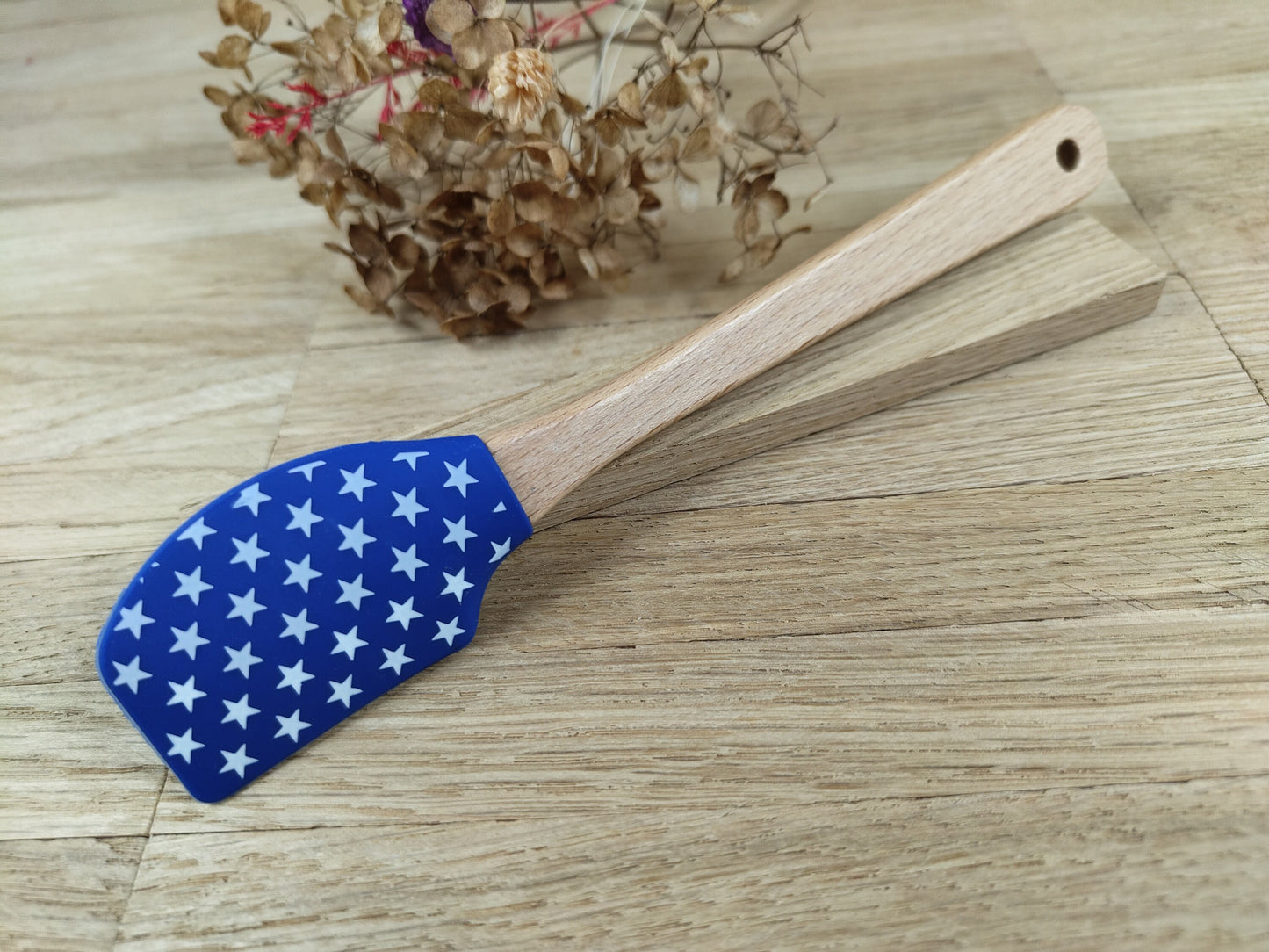 Teigschaber Silikonschaber personalisiert  mit Motiv backen, kochen, grillen ca. 18 cm lang floral Sterne Punkte Streifen Melone Geschenk
