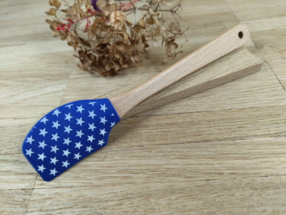 Teigschaber Silikonschaber personalisiert  mit Motiv backen, kochen, grillen ca. 18 cm lang floral Sterne Punkte Streifen Melone Geschenk