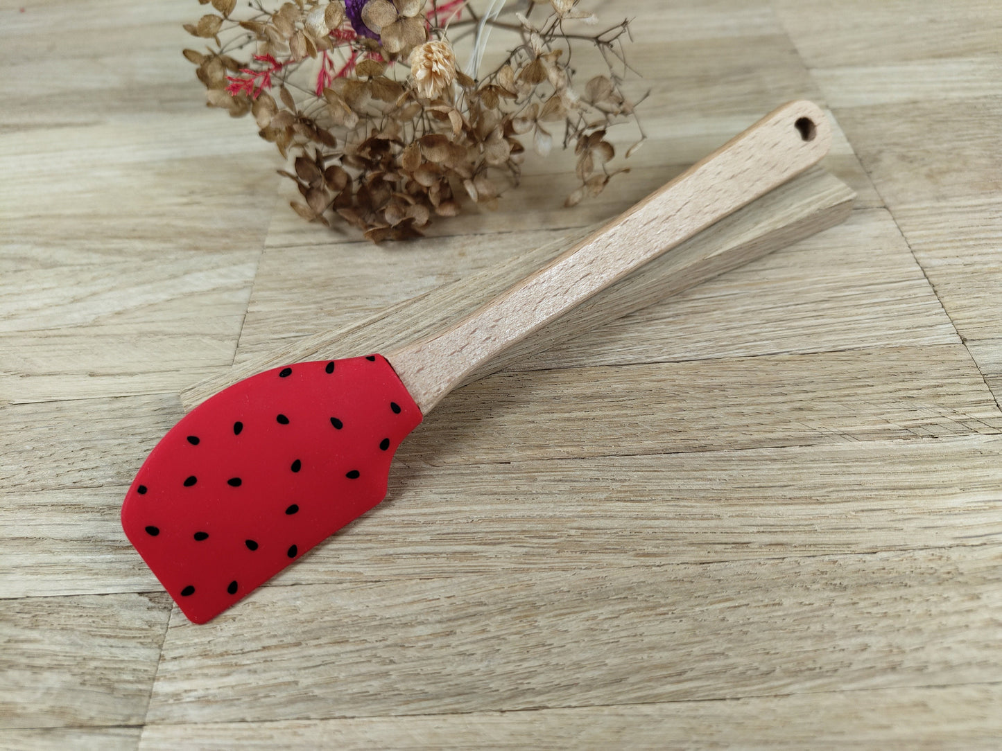 Teigschaber Silikonschaber personalisiert  mit Motiv backen, kochen, grillen ca. 18 cm lang floral Sterne Punkte Streifen Melone Geschenk