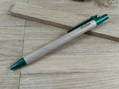 Kugelschreiber personalisiert aus recyceltem Papier verschiedene Farben mit individueller Gravur blau Kuli Stift Gastgeschenk Geschenk Gift