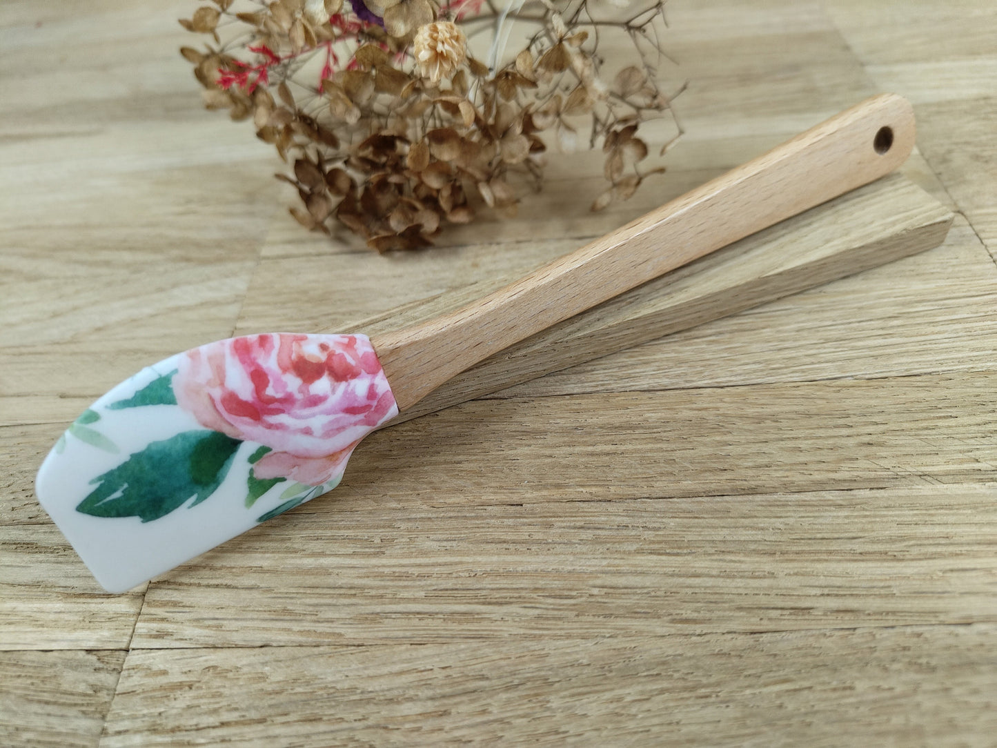 Teigschaber Silikonschaber personalisiert  mit Motiv backen, kochen, grillen ca. 18 cm lang floral Sterne Punkte Streifen Melone Geschenk