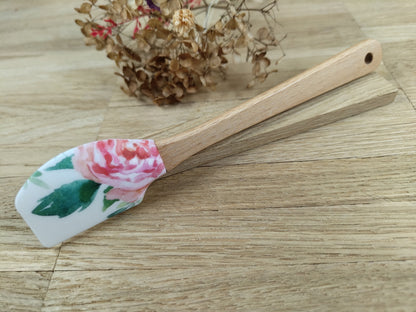 Teigschaber Silikonschaber personalisiert  mit Motiv backen, kochen, grillen ca. 18 cm lang floral Sterne Punkte Streifen Melone Geschenk
