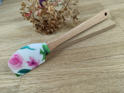 Teigschaber Silikonschaber personalisiert  mit Motiv backen, kochen, grillen ca. 18 cm lang floral Sterne Punkte Streifen Melone Geschenk