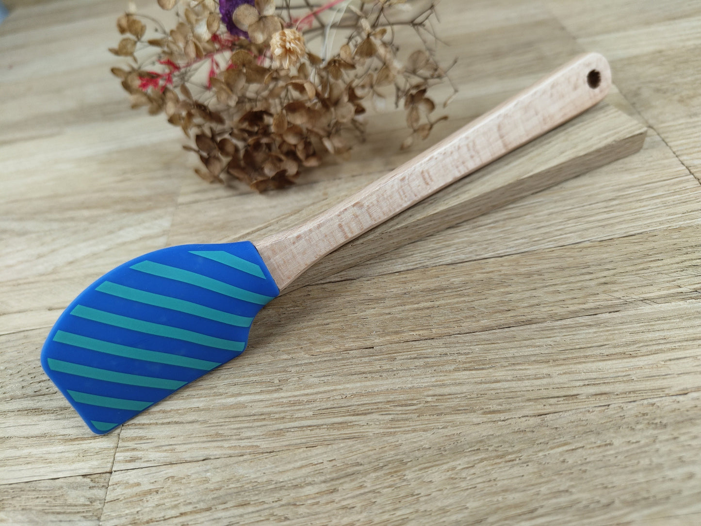 Teigschaber Silikonschaber personalisiert  mit Motiv backen, kochen, grillen ca. 18 cm lang floral Sterne Punkte Streifen Melone Geschenk