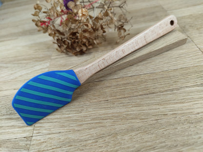 Teigschaber Silikonschaber personalisiert  mit Motiv backen, kochen, grillen ca. 18 cm lang floral Sterne Punkte Streifen Melone Geschenk