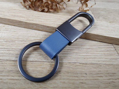 Schlüsselanhänger personalisiert Karabiner Kunstleder mit individueller Gravur 5 Farben zur Auswahl Geschenk