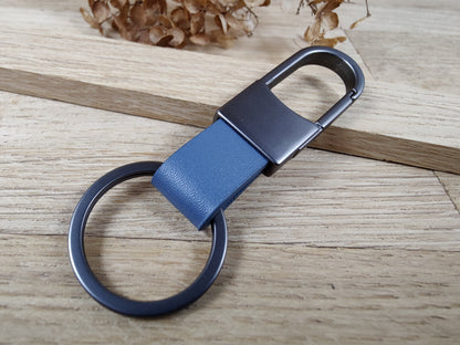 Schlüsselanhänger personalisiert Karabiner Kunstleder mit individueller Gravur 5 Farben zur Auswahl Geschenk