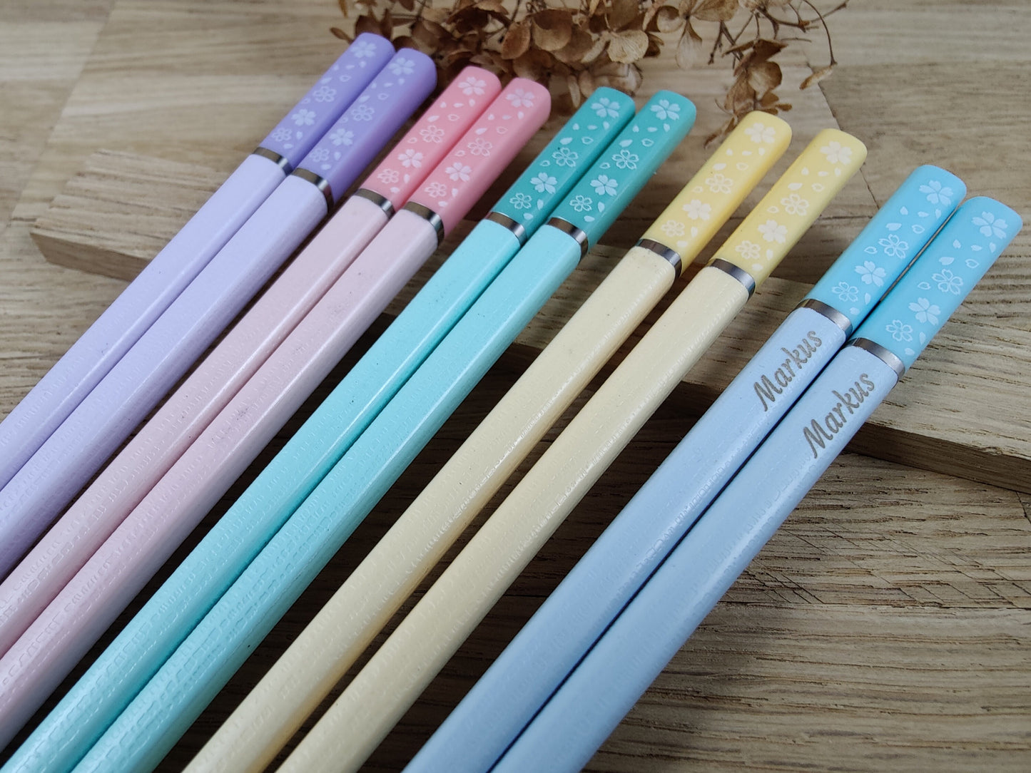 Chopsticks personalisiert mit Motiv 5 Farben zur Wahl Chinesische Stäbchen mit Wunschgravur 24 cm Geschenk