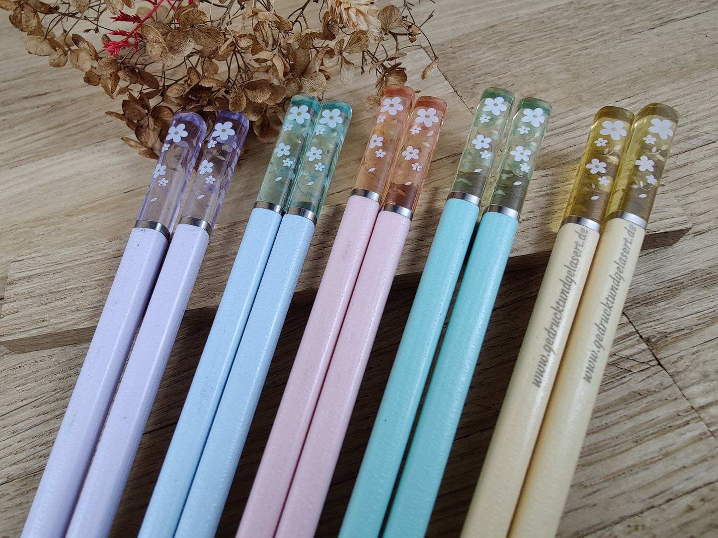Chopsticks personalisiert mit Motiv 5 Farben zur Wahl Chinesische Stäbchen mit Wunschgravur 24 cm Geschenk