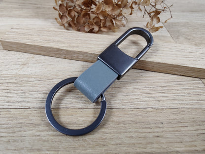 Schlüsselanhänger personalisiert Karabiner Kunstleder mit individueller Gravur 5 Farben zur Auswahl Geschenk