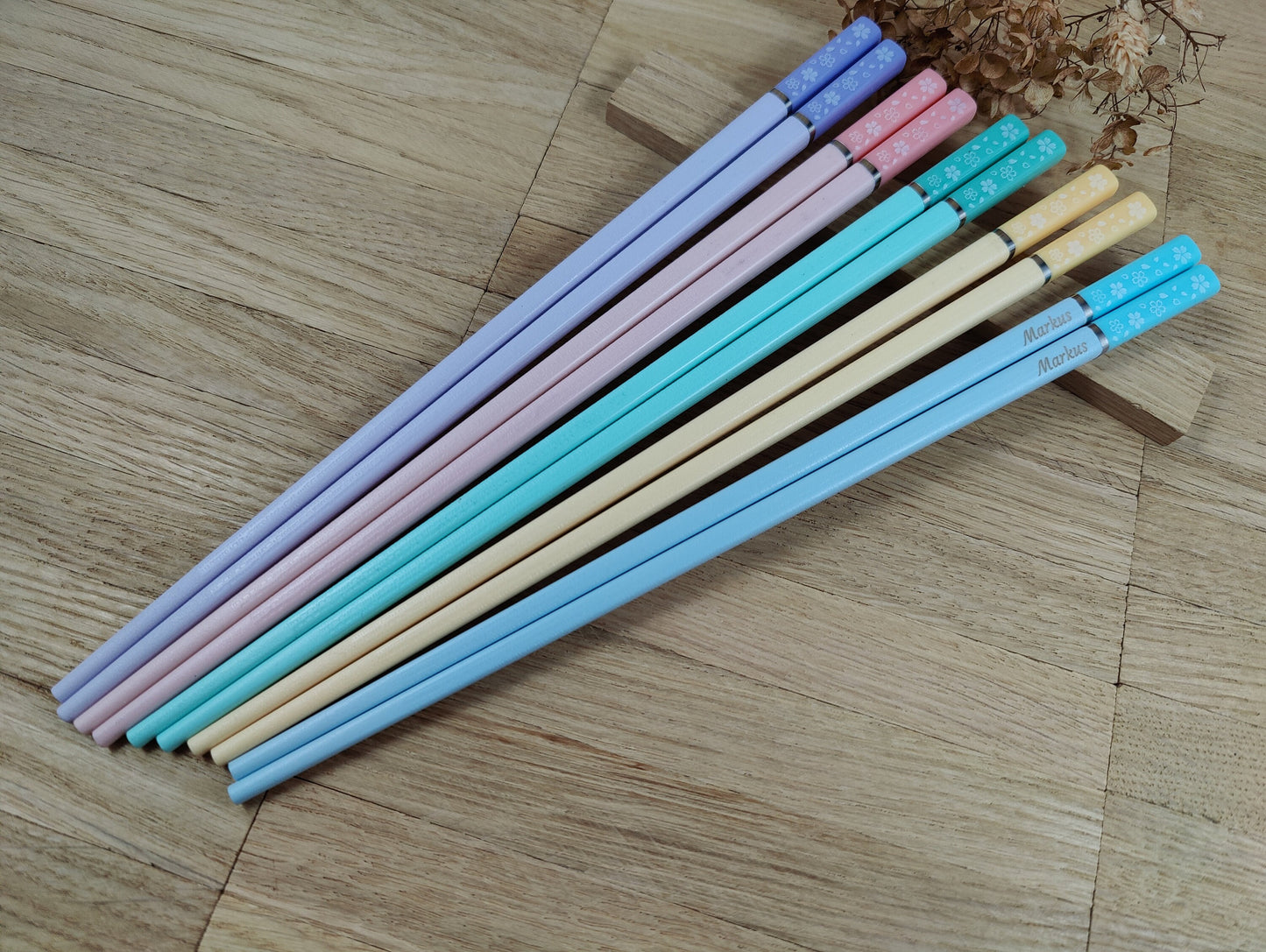 Chopsticks personalisiert mit Motiv 5 Farben zur Wahl Chinesische Stäbchen mit Wunschgravur 24 cm Geschenk