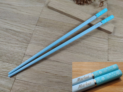 Chopsticks personalisiert mit Motiv 5 Farben zur Wahl Chinesische Stäbchen mit Wunschgravur 24 cm Geschenk