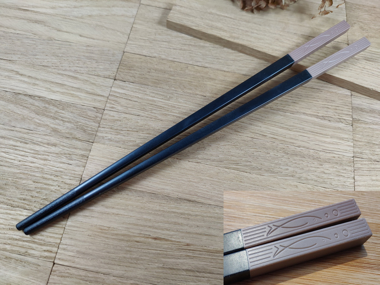 Chopsticks personalisiert mit Fischmotiv 5 Farben zur Wahl Chinesische Stäbchen mit Wunschgravur 24 cm Geschenk