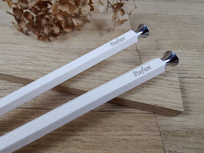 Chopsticks personalisiert weiß mit Verzierungen 5 Modelle zur Wahl Chinesische Stäbchen mit Wunschgravur 24 cm Geschenk