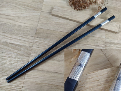 Chopsticks personalisiert schwarz mit Verzierungen 5 Modelle zur Wahl Chinesische Stäbchen mit Wunschgravur 24 cm Geschenk