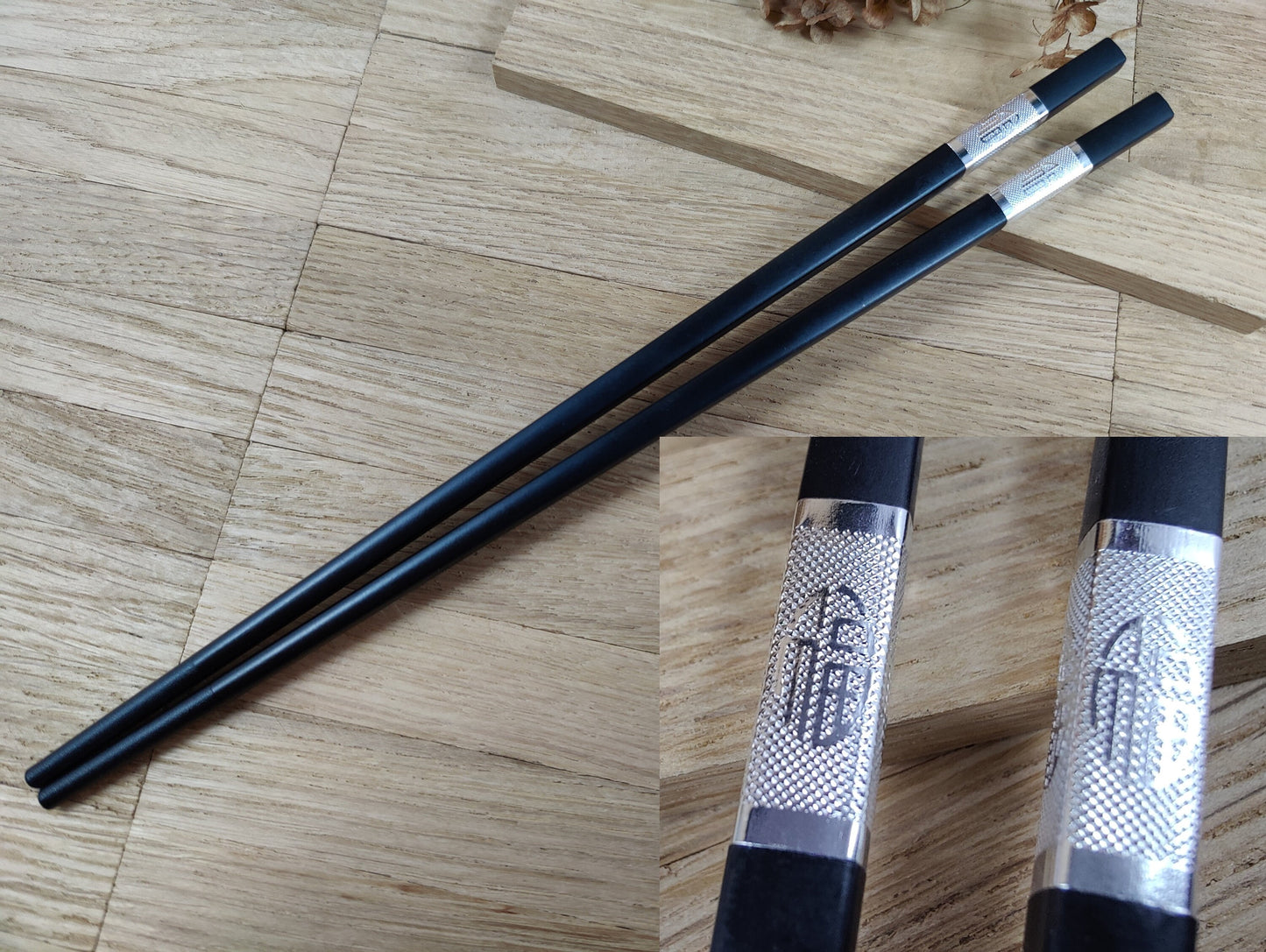 Chopsticks personalisiert schwarz mit Verzierungen 5 Modelle zur Wahl Chinesische Stäbchen mit Wunschgravur 24 cm Geschenk