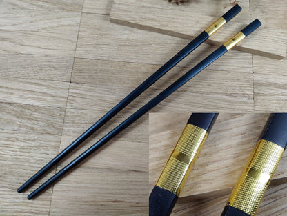 Chopsticks personalisiert schwarz mit Verzierungen 5 Modelle zur Wahl Chinesische Stäbchen mit Wunschgravur 24 cm Geschenk