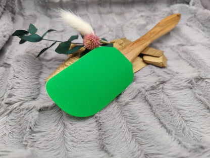 Silikonspatel personalisiert grün 3D Rentier Weihnachten Teigschaber backen, kochen ca. 25 cm lang mit Wunschgravur Geschenk