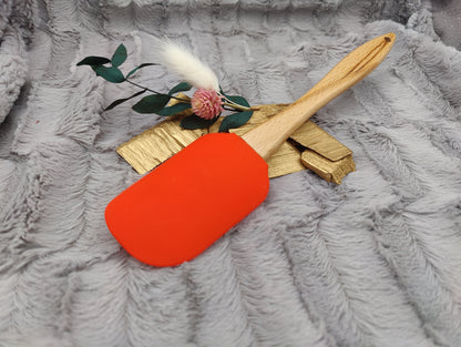 Silikonspatel personalisiert rot 3D Schneemann Weihnachten Teigschaber backen, kochen ca. 25 cm lang mit Wunschgravur Geschenk