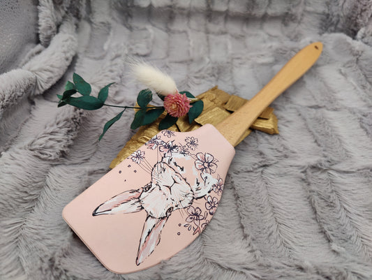 Teigschaber Silikonspatel XXXL Hase Ostern  backen kochen personalisiert ca. 31 cm lang mit Wunschgravur Geschenk Küchenhelfer