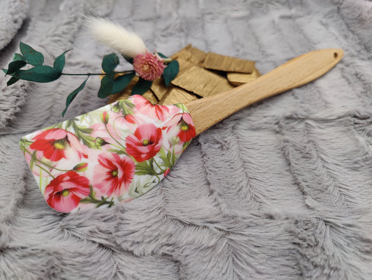 Teigschaber Silikonspatel personalisiert Blumen floral  backen, kochen ca. 25 cm lang mit Wunschgravur personalisiert Geschenk