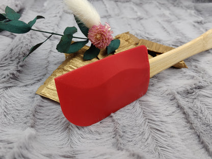 Teigschaber Silikonspatel personalisiert 2er Set lila und rot backen, kochen ca. 25 cm lang mit Wunschgravur Geschenk