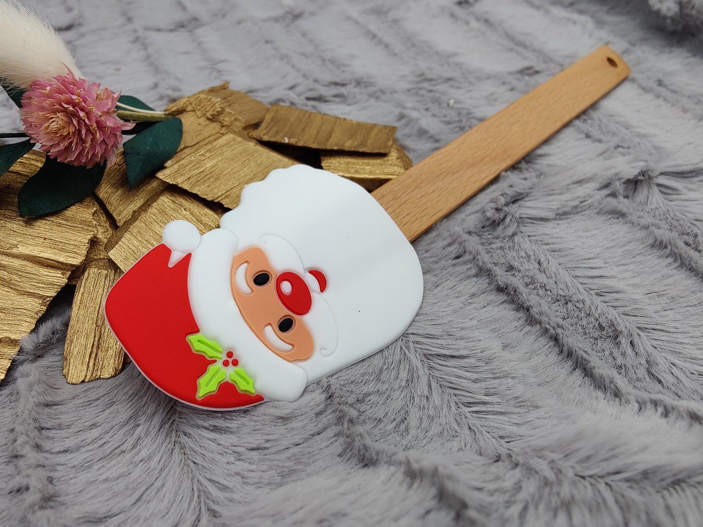 Silikonspatel personalisiert Nikolaus Teigschaber backen, kochen ca. 22,5 cm lang mit Wunschgravur personalisiert Geschenk