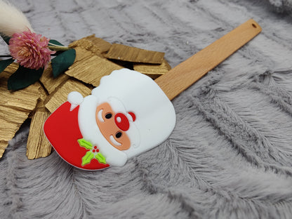 Silikonspatel personalisiert Nikolaus Teigschaber backen, kochen ca. 22,5 cm lang mit Wunschgravur personalisiert Geschenk