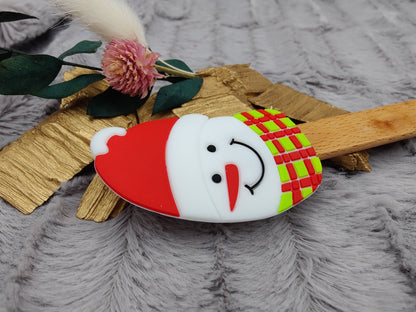 Silikonspatel personalisiert Schneemann Teigschaber backen, kochen ca. 22,5 cm lang mit Wunschgravur personalisiert Geschenk