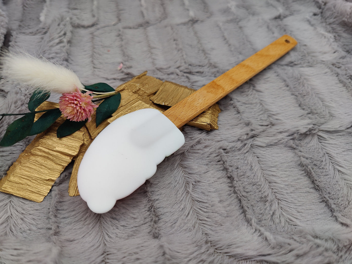 Silikonspatel personalisiert Schneemann Teigschaber backen, kochen ca. 22,5 cm lang mit Wunschgravur personalisiert Geschenk