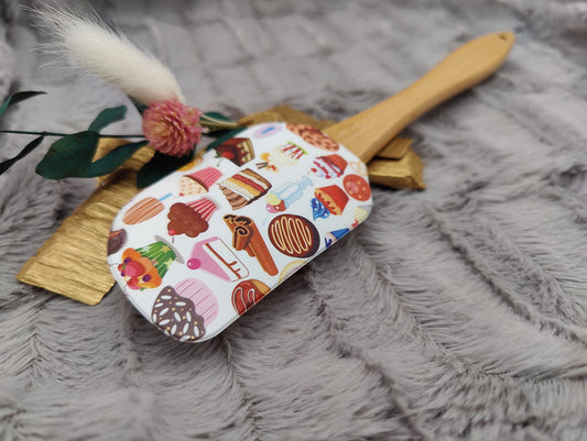 Teigschaber Silikonspatel personalisiert Cupcake Torte Muffins  backen, kochen ca. 25 cm lang mit Wunschgravur personalisiert Geschenk