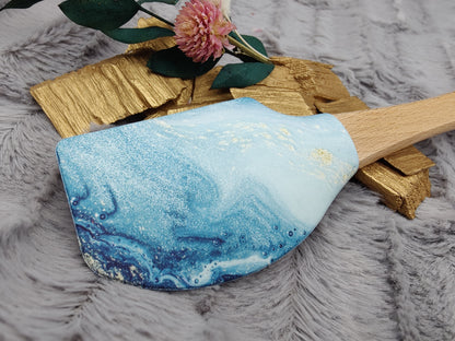 Teigschaber Silikonspatel personalisiert abstrakt Ocean  backen, kochen ca. 25 cm lang mit Wunschgravur personalisiert Geschenk