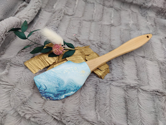 Teigschaber Silikonspatel personalisiert abstrakt Ocean  backen, kochen ca. 25 cm lang mit Wunschgravur personalisiert Geschenk