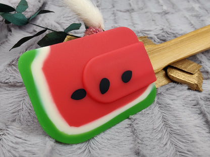 Teigschaber Silikonspatel personalisiert Wassermelone Melone Bambus  backen, kochen ca. 25 cm lang mit Wunschgravur Geschenk