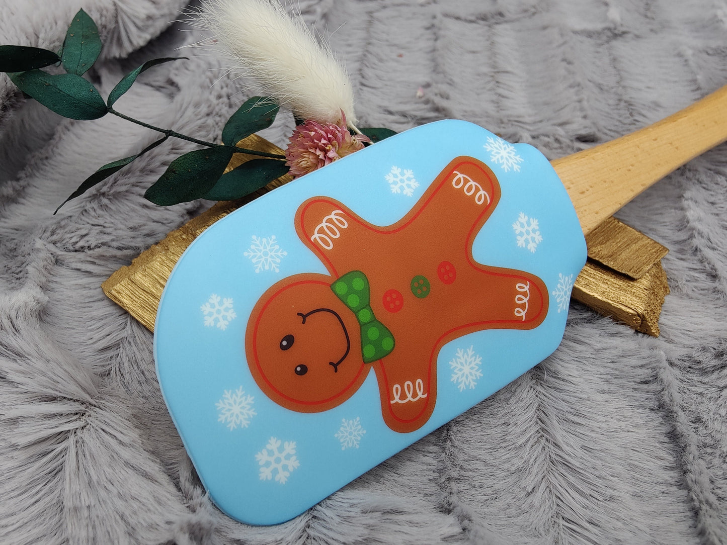 Silikonspatel XXXL personalisiert Keks blau Weihnachten Teigschaber backen kochen ca. 31 cm lang mit Wunschgravur Geschenk Küchenhelfer