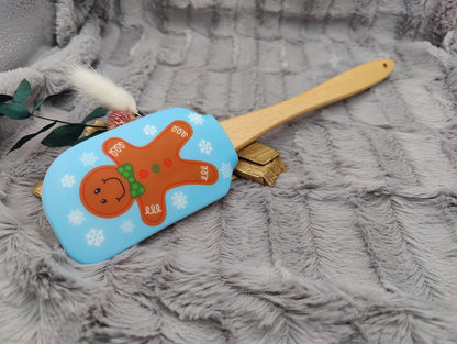 Silikonspatel XXXL personalisiert Keks blau Weihnachten Teigschaber backen kochen ca. 31 cm lang mit Wunschgravur Geschenk Küchenhelfer